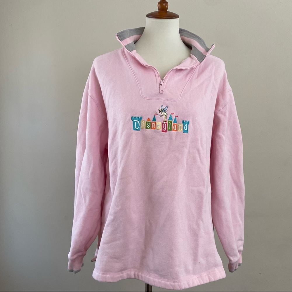Pink Disneyland Resort 1/4 Zip Jacket with Tinkerbell Large - Picture 1 of 4